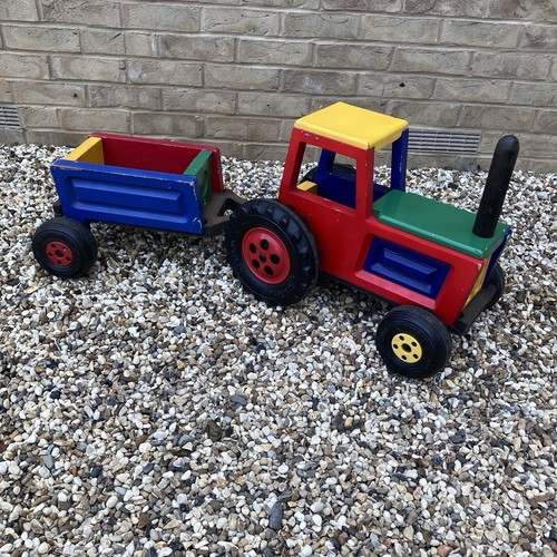Vintage large painted wooden - large,
